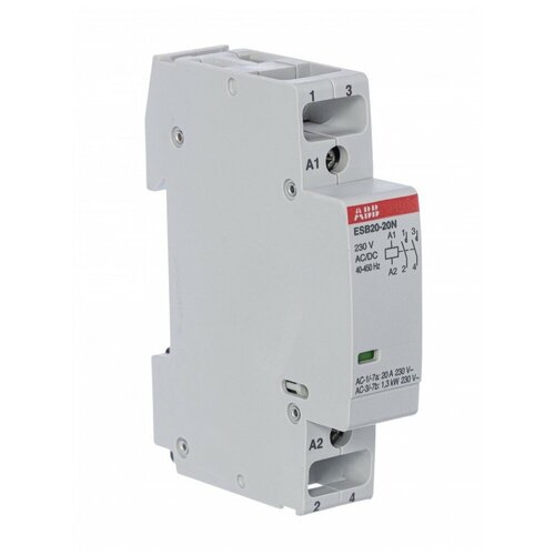 фото Abb контактор esb20-20n-06 модульный (20а ас-1, 2но), катушка 230в ac/dc 1sbe121111r0620