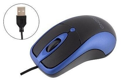 Мышь проводная оптическая Energy EK-002 Soft Touch цвет - чёрносиний