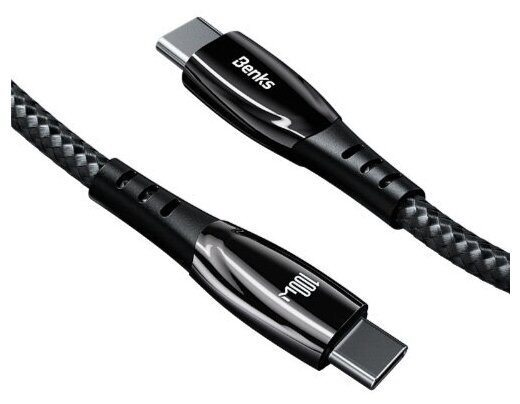 Кабель Benks D41 Type-C to Type-C Zinc Alloy Fast Charging Cable 100W/5A 1.2M (black)