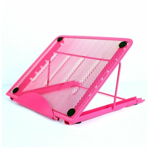 фото Складная металлическая подставка для ноутбука и планшета base flat table, регулируемая (розовая) люблю дарить