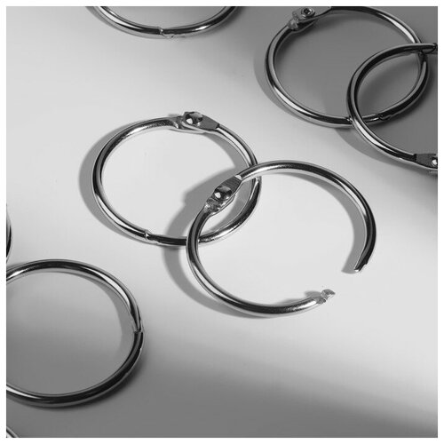 Кольцо для карниза, d = 33/38 мм, 10 шт, цвет серебряный