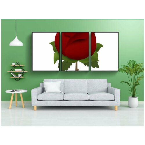 фото Набор модулных постеров для интерьера "роза, цветы, красная роза" 60x90 см. в тубусе, без рамки lotsprints