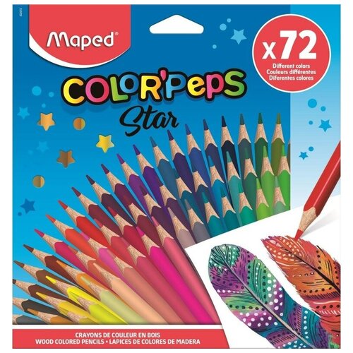 Карандаши 72цв Maped 832072 COLOR'PEPS STAR трехгранные комплект 8 наб карандаши цветные maped color peps oops пластик c ластиком 12цв наб 832812