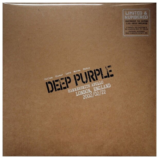 Deep Purple "Виниловая пластинка Deep Purple Live In London 2002"