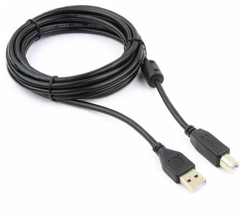 Кабель USB2.0 Gembird USB-A (m) - USB-B (m) 3м черный (CCF-USB2-AMBM-10)