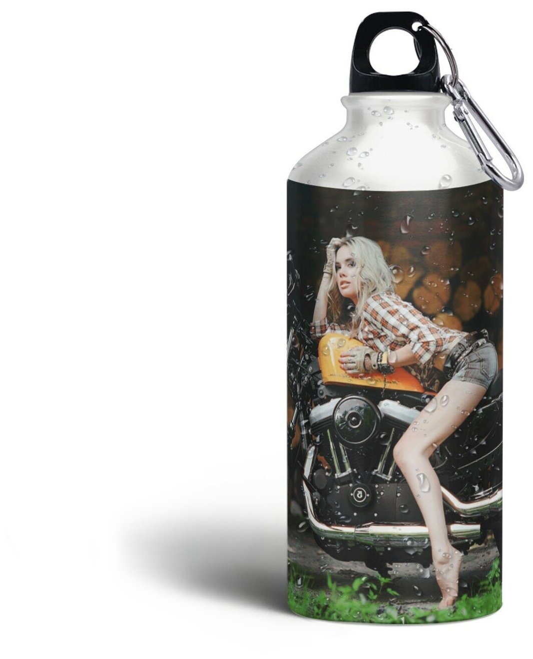 Бутылка спортивная/туристическая фляга Спорт мотоциклы девушка - 356