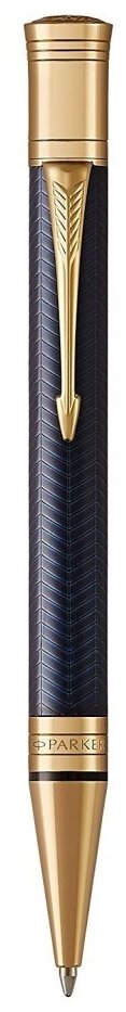 Шариковая ручка Parker Duofold Prestige Blue Chevron GT, стержень: M, цвет чернил: black, в подарочной упаковке.