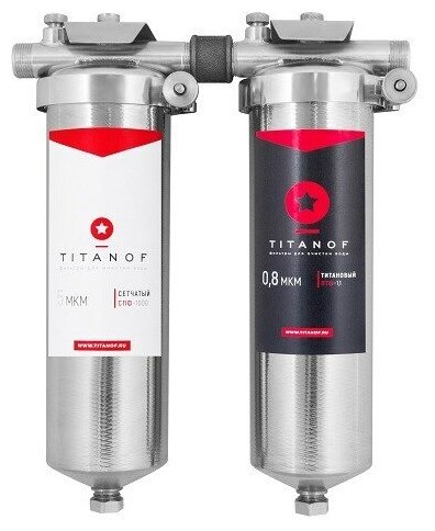 Титановый фильтр для воды TITANOF + сетчатый механический фильтр TITANOF СТ 1 (1000 л/ч)