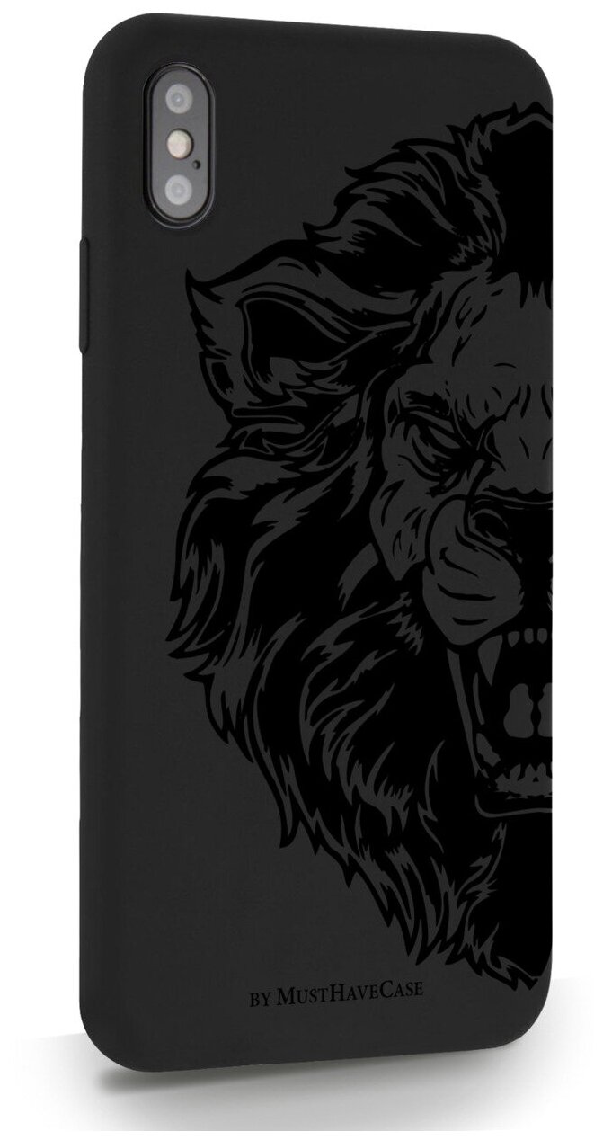 Черный силиконовый чехол MustHaveCase для iPhone XsMax Король Лев для Айфон 10С Макс Противоударный