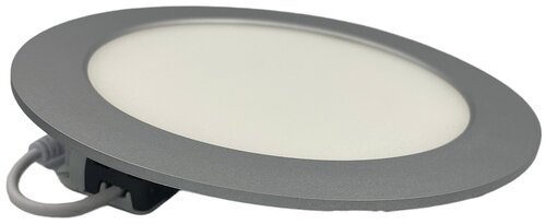 Встраиваемый термопластиковый светильник серый круг 24Вт тёплый 3000К