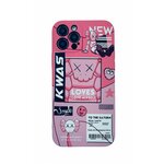 Чехол накладка Luxo Kaws Pink для iPhone 12 pro, чехол с защитой камер силиконовый - изображение