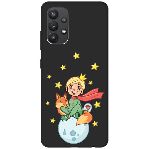 фото Силиконовая чехол-накладка silky touch для samsung galaxy a32 с принтом "little prince" черная gosso