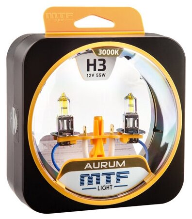 Галогеновые лампы MTF light Aurum 3000K H3 (2 лампы)