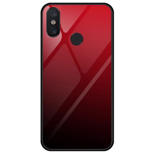 фото Чехол-бампер mypads для huawei honor 8c/ enjoy 9 / huawei y7 (2019) стеклянный из закаленного стекла с эффектом градиент зеркальный блестящий переливающийся красный
