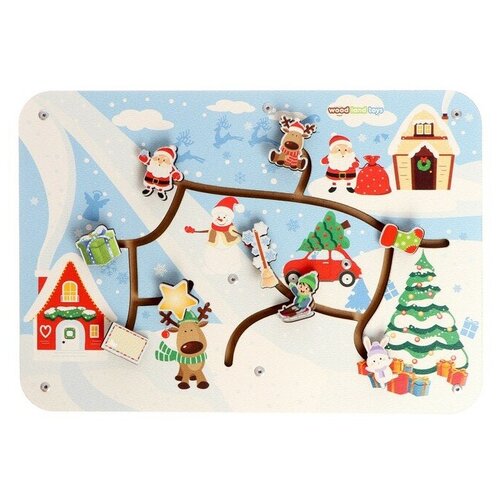 WoodLand Toys Лабиринт С новым годом, 114201 woodland toys головоломка конструтор большой с новым годом