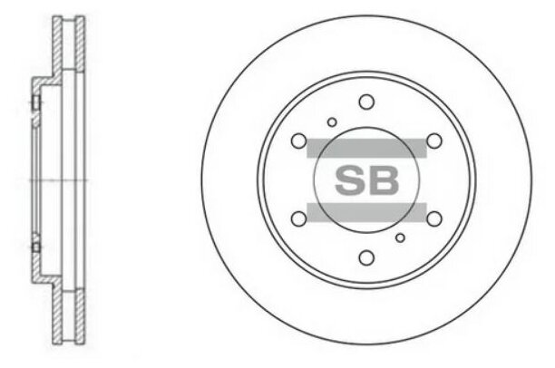 Тормозной диск передний SANGSIN BRAKE SD4311 для Mitsubishi Pajero Sport Mitsubishi L200