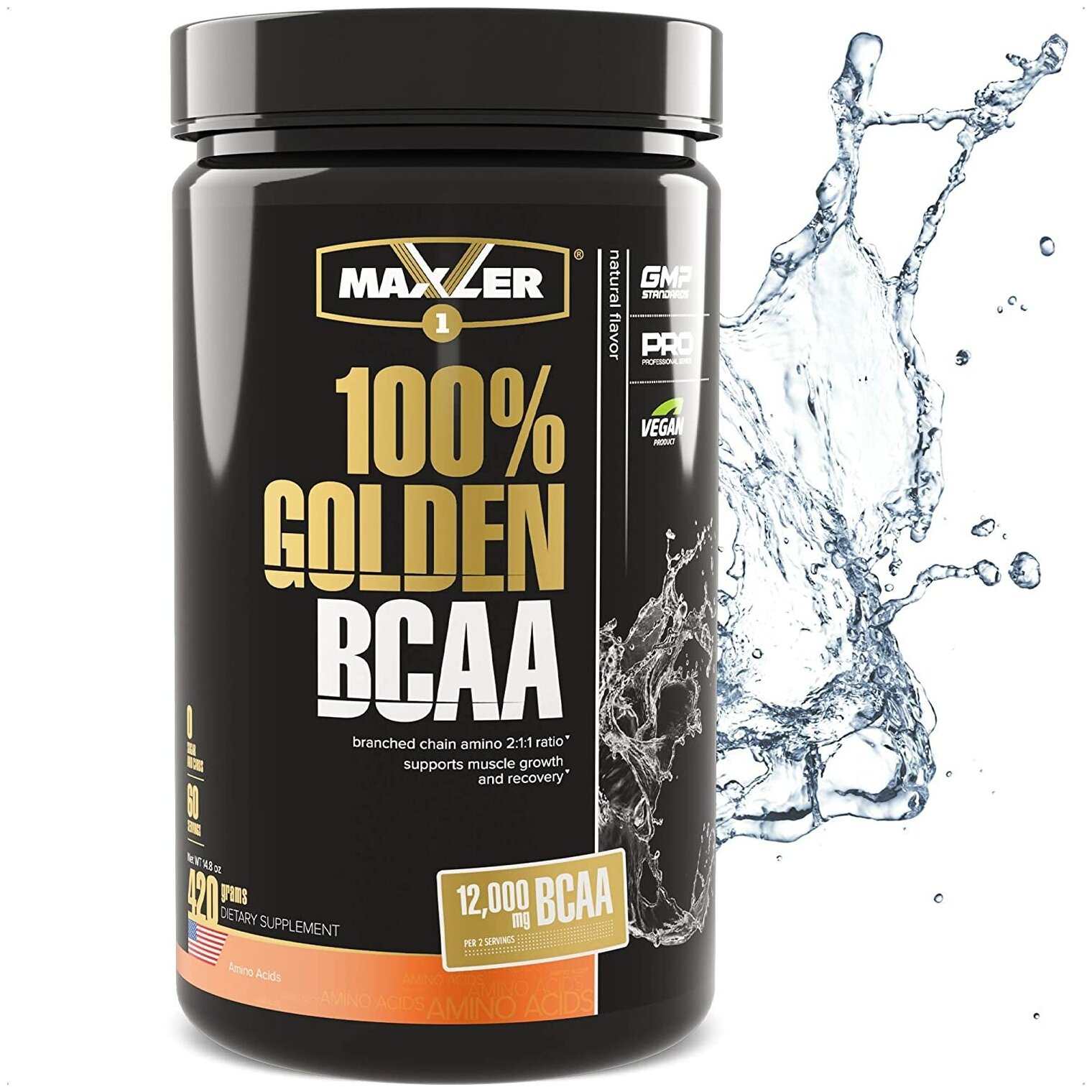 Бсаа MAXLER (USA) Незаменимые аминокислоты Golden BCAA 420 г, Нейтральный
