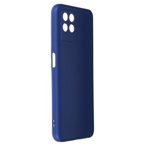 Чехол DF для Realme 8i c микрофиброй Silicone Blue rmOriginal-17 df силиконовый чехол для телефона nokia g50 df nkcase 17 blue на смартфон нокиа джи 50 синий