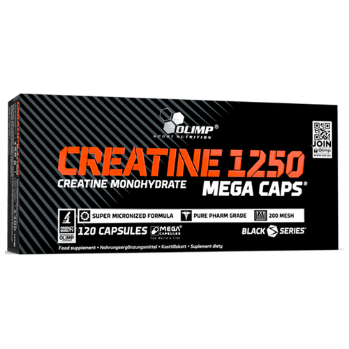 фото Микронизированный креатин olimp creatine 1250 mega caps 120 капсул, нейтральный olimp sport nutrition