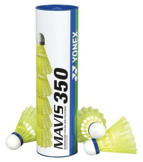 Воланы для бадминтона Yonex Mavis 350 x6 Yellow, Средний