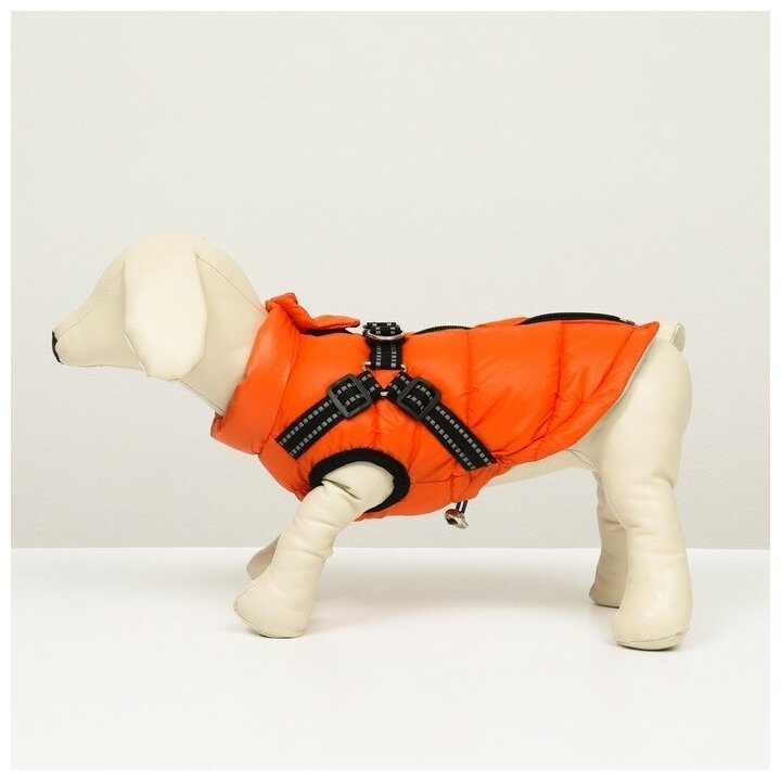 Куртка для собак КНР двухсторонняя, размер 16, спинка 36 см, грудь 46 см, шея 35 см, коралловая - фотография № 18