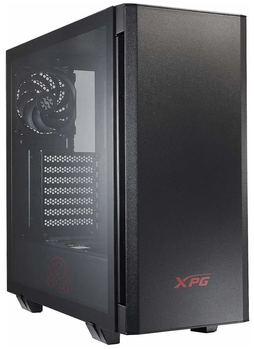 Корпус XPG INVADER BLACK (INVADER-BKCWW) (Midi-Tower, черный, TG, 120mm fan*2)