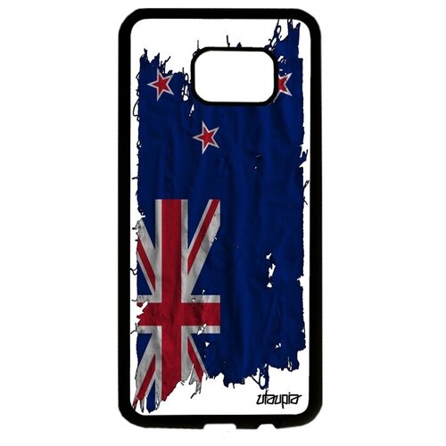 фото Красивый чехол на смартфон // samsung galaxy s7 edge // "флаг новой зеландии на ткани" страна государственный, utaupia, белый