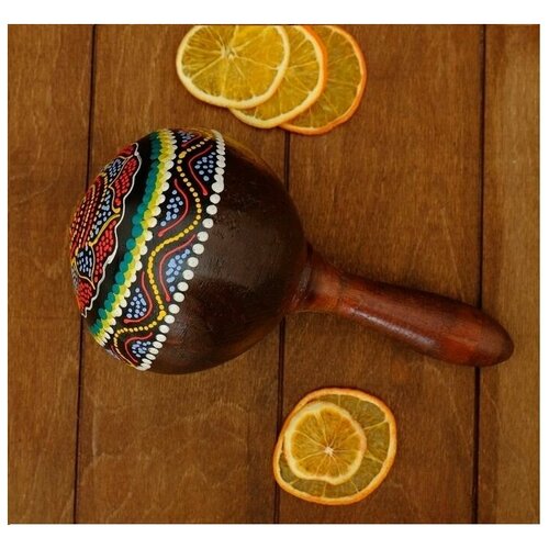 Музыкальный инструмент ручной работы Маракас 22 см, d. от 8 до 10,5 см, кокос детский музыкальный перкуссионный инструмент рождественский подарок для детей