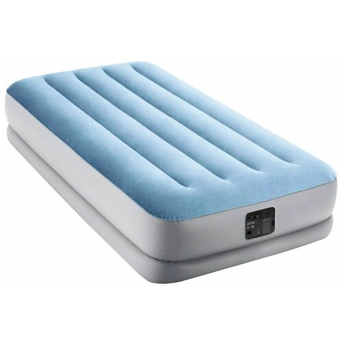 фото Надувная кровать intex raised comfort airbed (twin), 99x191х36см, со встроенным насосом 220