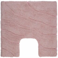 Коврик для ванной комнаты хлопковый Волна розовый, TRENDY с U- вырезом 50*50 cm
