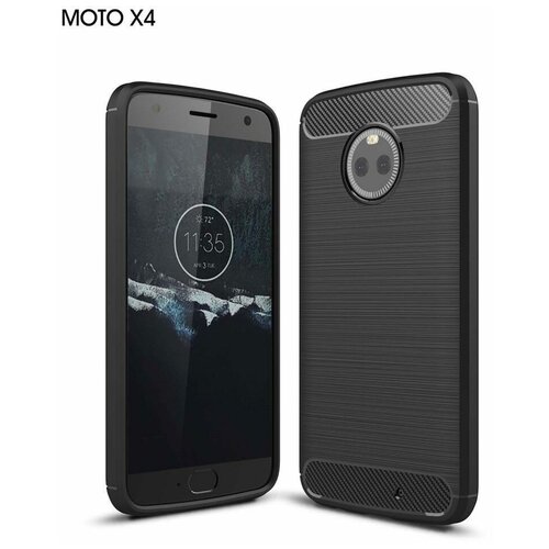 Чехол-накладка Carbon Fibre для Motorola Moto X4 (черный) чехол накладка carbon fibre для motorola moto e5 темно синий