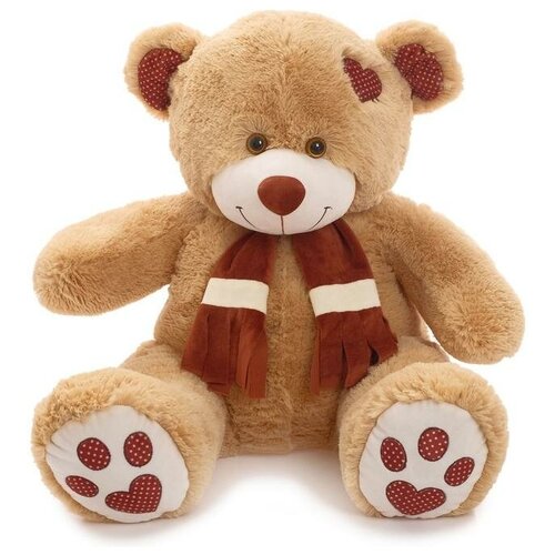 фото Мягкая игрушка «медведь тони с шарфом» кофейный, 70 см mikimarket