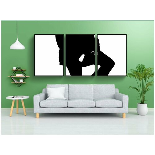 фото Набор модулных постеров для интерьера "деловой человек, силуэт, подходить" 60x90 см. в тубусе, без рамки lotsprints