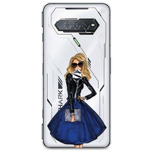 фото Силиконовый чехол "девушка в синей юбке" на xiaomi black shark 4s pro / сяоми блэк шарк 4s про case place