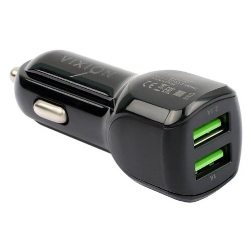 Автомобильное зарядное устройство VIXION U12 (2-USB/2.1A) (черный)