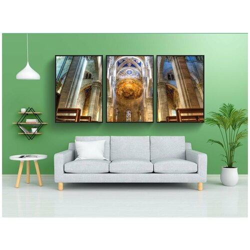 фото Набор модулных постеров для интерьера "церковь, hdr, лукка" 60x90 см. в тубусе, без рамки lotsprints