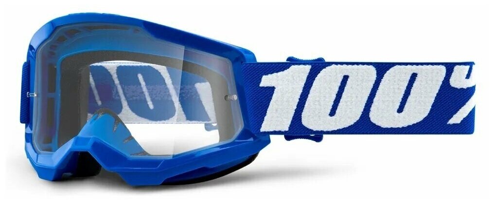 Очки подростковые 100% Strata 2 Youth Goggle синие с прозрачным стеклом.