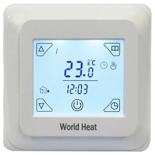 Терморегулятор/термостат World Heat WH 170 до 3500Вт для теплого пола терморегулятор с выносным датчиком температуры пола и с датчиком воздуха e91 716 сенсорный белый