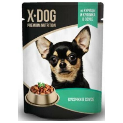 X-DOG Консервы для собак курица и кролик в соусе 0.085 кг