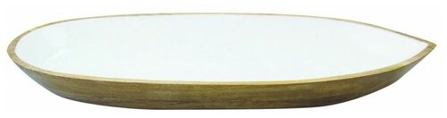 Блюдо деревянное сервировочное Be Home Mango Wood&White Enamel 45х20 см