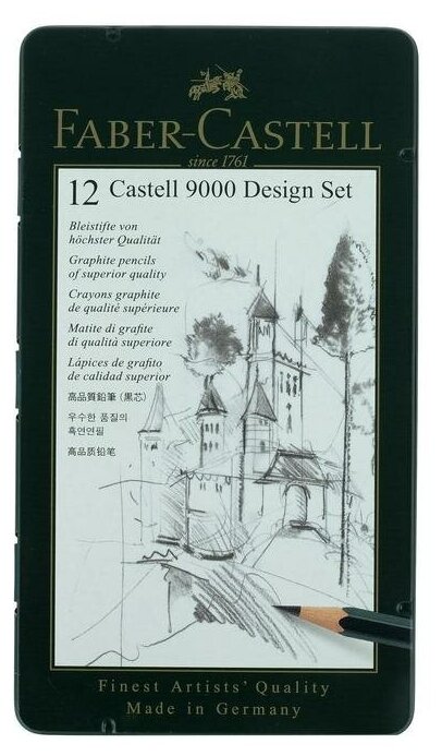 Карандаши чернографитовые Faber-Castell CASTELL® 9000 12 шт. - фото №9