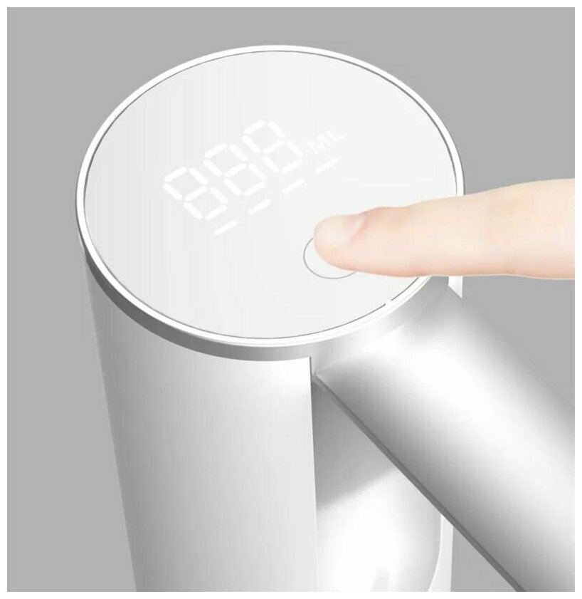 Помпа для воды электрическая YenvQee X102 (складная, с одной сенсорной кнопкой пуска) / Диспенсер для воды с LED дисплеем, серый - фотография № 3