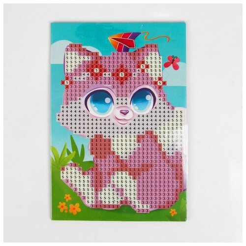 фото Алмазная мозаика для детей «милый котик», 10 х 15 см. набор для творчества mikimarket