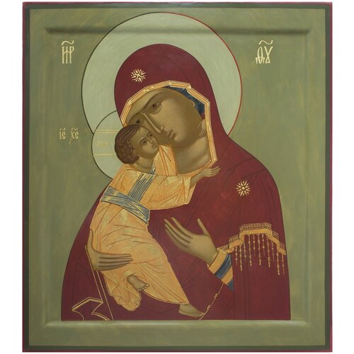 Икона Богородицы Владимирская (рукописная) 27-31 см