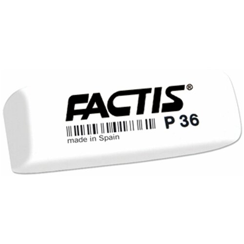 Ластик FACTIS P 36 56х20х9 мм, 36 шт белый, прямоугольный, скошенные края