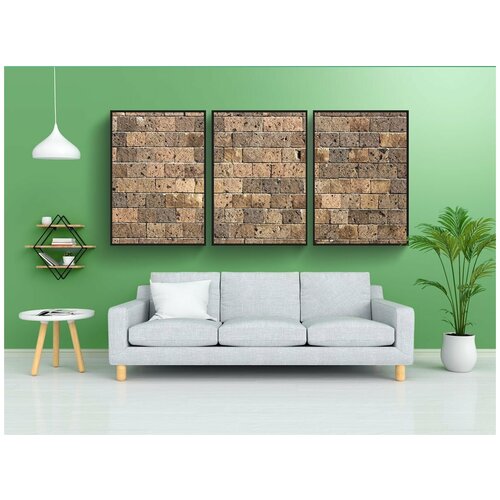 фото Набор модулных постеров для интерьера "кирпичи, стена, задний план" 60x90 см. в тубусе, без рамки lotsprints