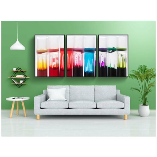 фото Набор модулных постеров для интерьера "цвет чернил, чернила, tusche тушь" 60x90 см. в тубусе, без рамки lotsprints