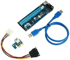 Переходник на видеокарту с USB3.0 на PCI-Ex 1x-16x, 164P-NO3, 4PIN, для майнинга 7129584