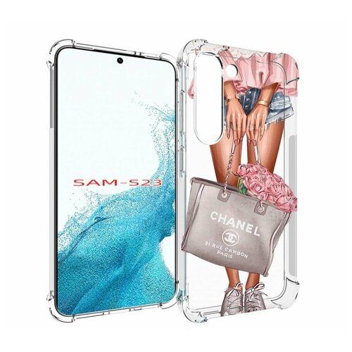 Чехол MyPads Сумка-с-цветами женский для Samsung Galaxy S23 задняя-панель-накладка-бампер