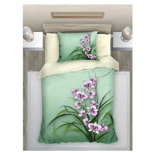 фото Комплект постельного белья 1,5-спальный "эго. орхидеи", поплин (арт. экш-017)